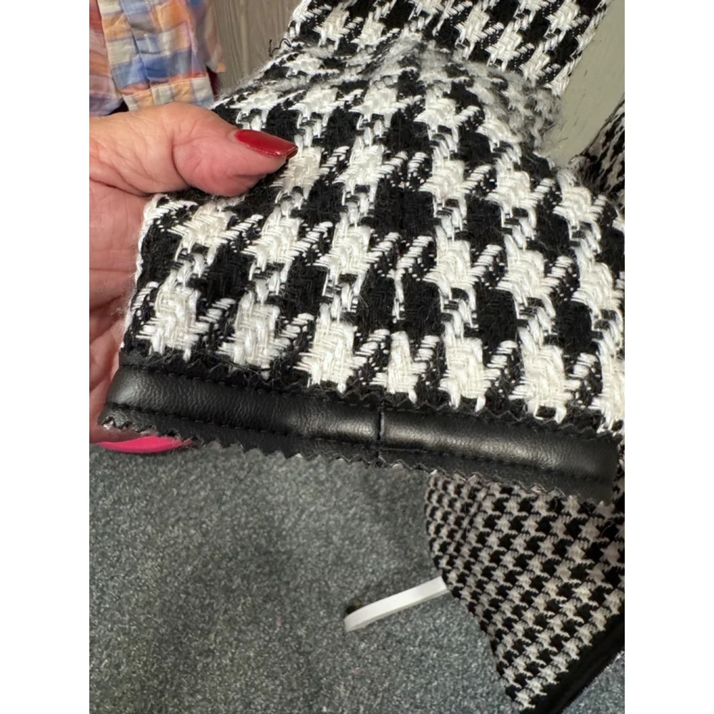 VS 2 by Vakko Houndstooth Blazer Jacket Black White Size 8 - Picture 6 of 13